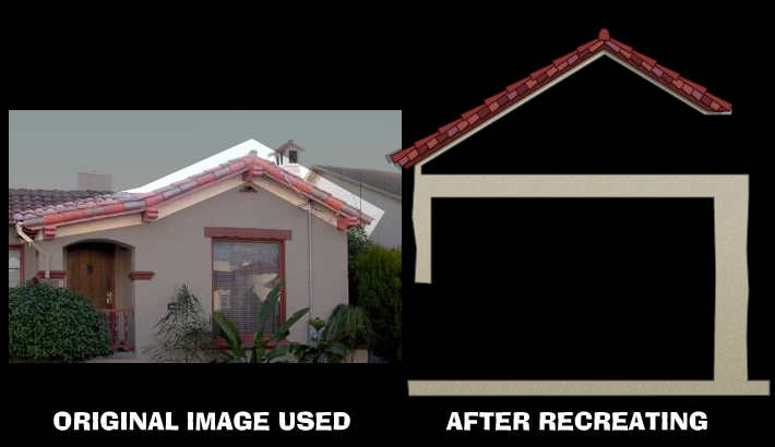 The original roof photo and finished product